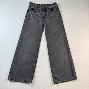 Girls 14 - Old Navy High Rise BAGGY WIDE LEG Black Jeans - Built in Tough